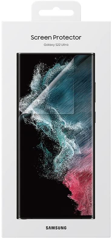 Samsung純正Galaxy S22 Ultra用保護フィルムのパッケージ画像。