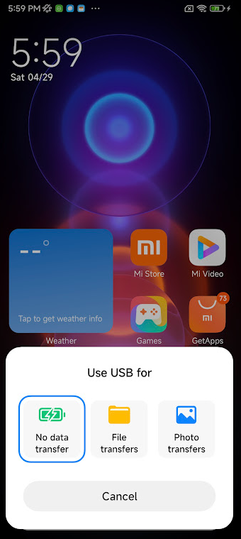 Xiaomi 13 UltraとPCを接続した画面。
